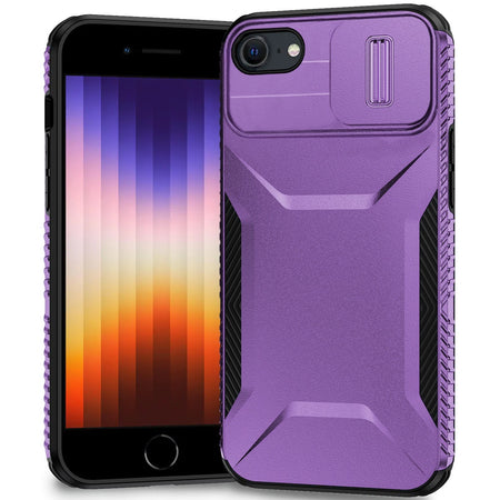 Premium Ultimate U Design Hybrid Case With Camera Window Covering For iPhone Se 2/Se 3/7/8 - Purple