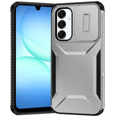 Premium Ultimate U Design Hybrid Case With Camera Window Covering For Samsung A17 5G - Silver