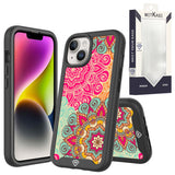 Metkase Premium Exotic Design Hybrid Case In Slide-Out Package For iPhone 15 Pro - Mandala