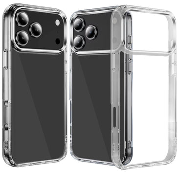 Premium Pure Crystal Transparent Thick 2.0mm Shockproof Chromed Buttons Case For iPhone 17 Pro - Clear