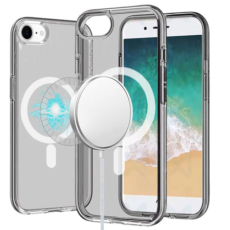 Premium Sturdy Ultra [Magnetic Circle] Thick 3mm Transparent Hybrid For iPhone 16E / SE4 - Smoke