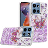 Premium Resin Epoxy Design Diamond Metal Edged Case For Moto G 5G 2025/2026 & Moto G Play 2026 - B