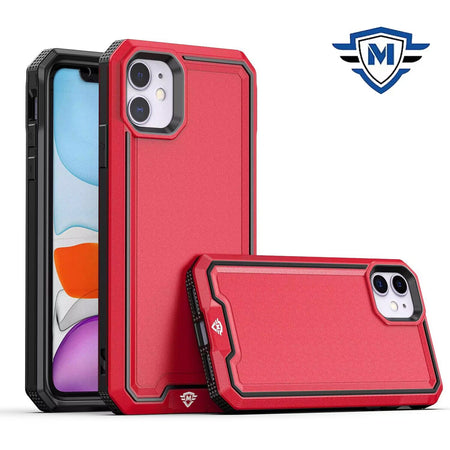 Metkase Rank Tough Strong Modern Fused Hybrid Case In Slide-Out Package For iPhone 15 Plus - Red