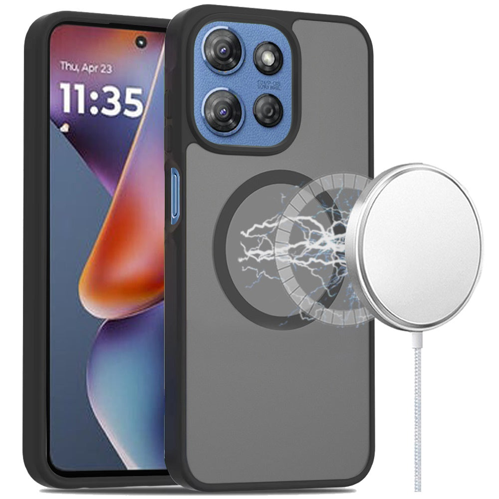HR Premium [Magnetic Circle] Smooth Safe Matte Feel Hybrid Case For Moto G 5G 2025/2026 / G Play 2026 - Black