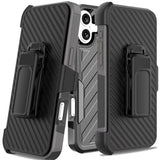 Premium Noble Lined Shockproof Dual Layer Hybrid Case For iPhone 16 6.1 Inch - Black/Grey