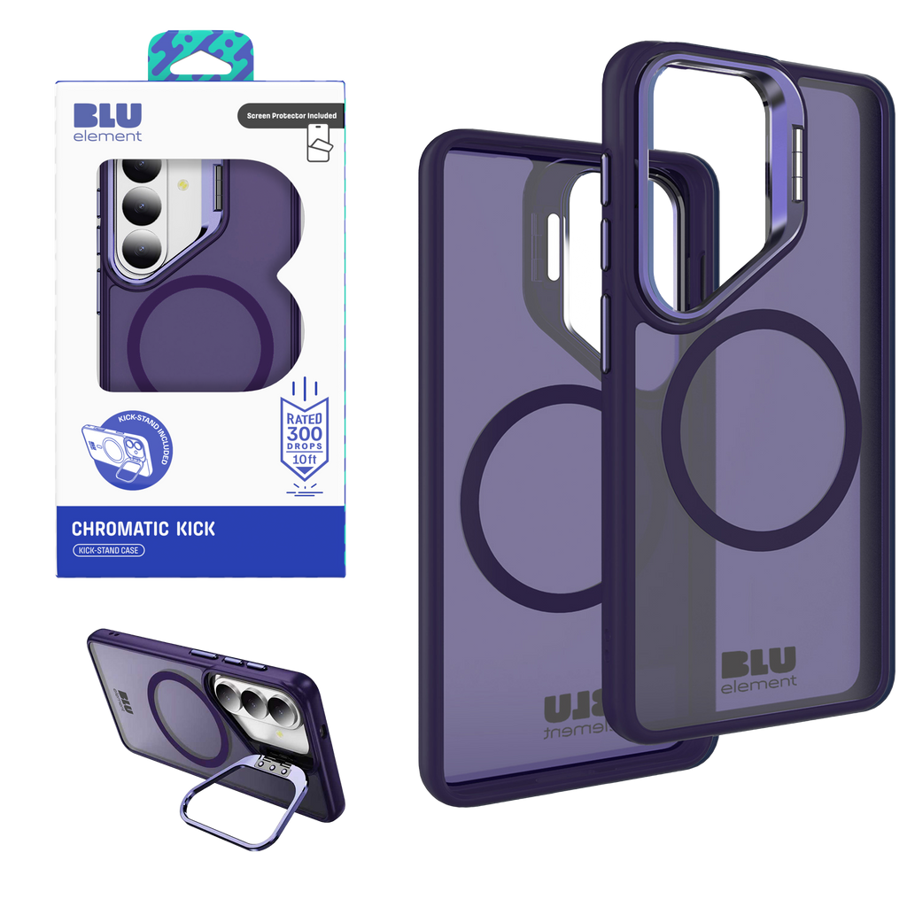 Blu Element Chromatic Kick Case W/ Magnets And Screen Protector For Samsung Galaxy S26 - Deep Violet