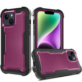 Premium Sturdy Think 3-in-1 Tough Hybrid Case For iPhone 13 / 14 - Burgundy