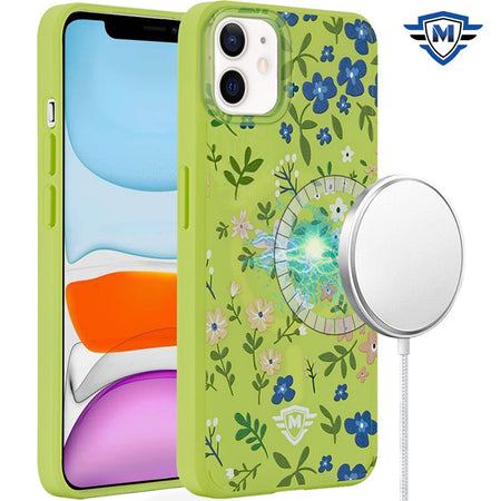 Metkase (Magnetic) Premium Recycled Eco-Friendly Grs Imd Case For iPhone 11 (Xi6.1) - Green Floral