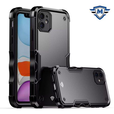 Metkase Exquisite Tough Shockproof Hybrid Case In Slide-Out Package For iPhone 15 - Black/Black