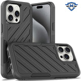 Metkase Noble Lined Shockproof Dual Layer Hybrid Case In Slide-Out Package For Iphone 15 Pro Max - Black/Black