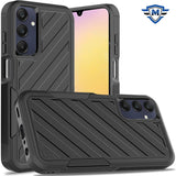 Metkase Noble Lined Shockproof Dual Layer Hybrid Case In Slide-Out Package For Samsung A25 5G - Black/Black