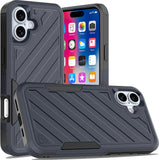 Premium Noble Lined Shockproof Dual Layer Hybrid Case For iPhone 16 6.1 Inch - Blue/Black