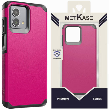 Metkase (Original Series) Tough Strong Shockproof Hybrid Case In Slide-Out Package For Moto G Stylus 5G (2023) - Hot Pink