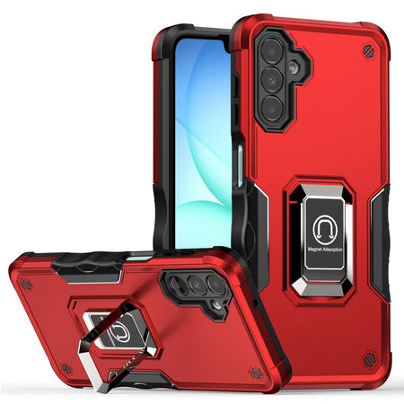 Premium Optimum Magnetic Ring Stand Hybrid Case For Samsung A17 5G - Red