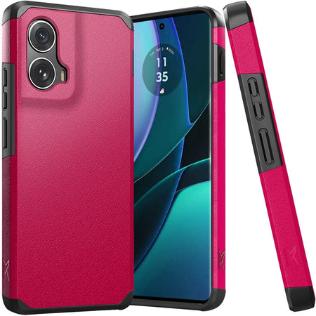 Premium Tough Strong Hybrid (Magnet Mount Friendly) Case Cover For Motorola Edge 5G 2024 - Hot Pink