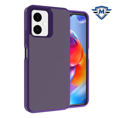 Metkase Dotted Edged Line Skin-Touch High Quality Hybrid Case In Slide-Out Package For Boost Celero Sc 5G 2024 - Dark Purple