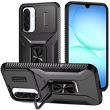 Premium Complete Magnetic Metal Ring Stand Camera Protection Hybrid Case For Samsung A17 5G - Black