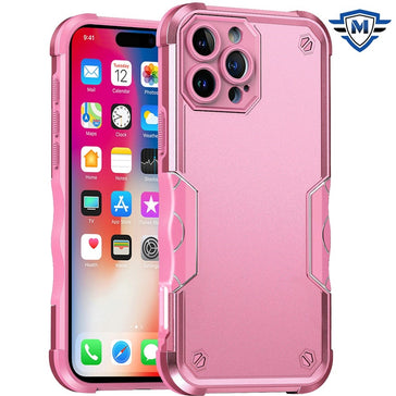 Metkase Exquisite Tough Shockproof Hybrid Case Cover In Slide-Out Package For iPhone 16 Pro 6.3 Inch - Pink