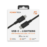 Powertech USB-C To Lightning 4ft MFI Cable - Black