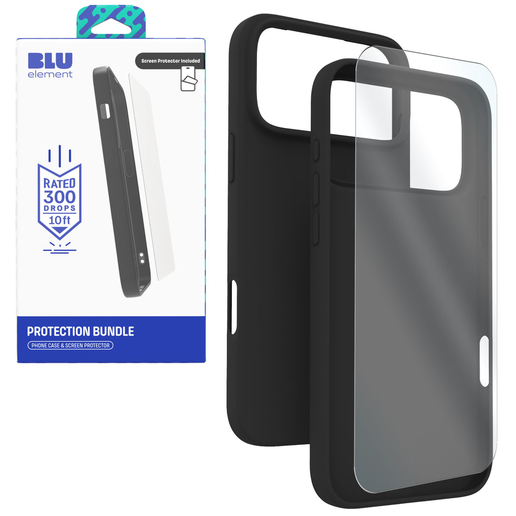 Blu Element Gelskin Case With Screen Protector For Iphone 17 Pro Max (120-10439) - Black
