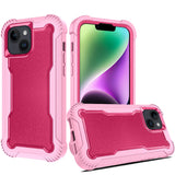Premium Sturdy Think 3-in-1 Tough Hybrid Case For iPhone 13 / 14 - Hot Pink