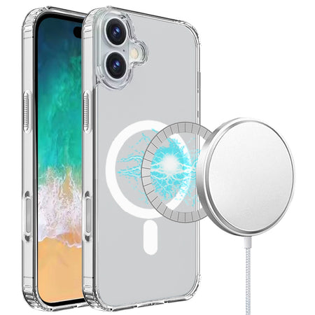 Premium True Transparent [Magnetic Circle] Shockproof Hybrid Case For iPhone 16 Plus 6.7 Inch - Clear