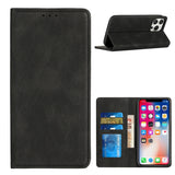 Premium Wallet Pu Vegan Leather Id Card Money Holder With Magnetic Closure In Slide-Out Package For Samsung A35 5G - Black