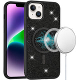 Premium Diamond With Cd Pattern Hybrid Case For iPhone 13 / 14 - Black