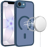 HR Premium Matte Frosted Magnetic Hybrid Case With Covered Camera Protection For Iphone 17E / 16E / Se4 - Dark Blue