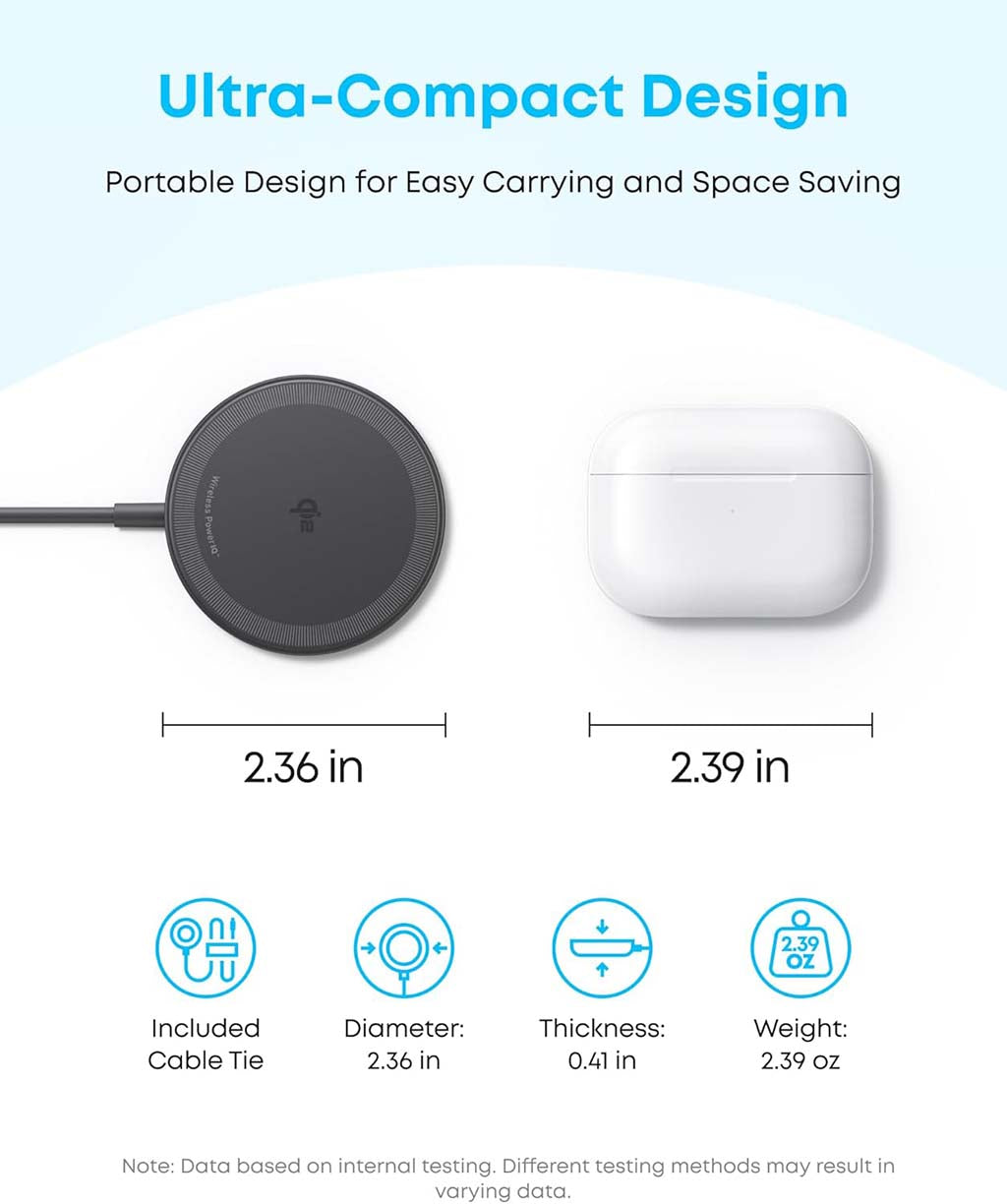 Anker 15W Qi2 Zolo Magnetic Wireless Charger Pad With Charger - Black