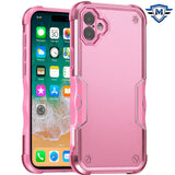 Metkase Exquisite Tough Shockproof Hybrid Case Cover In Slide-Out Package For iPhone 16 Plus 6.7 Inch - Pink