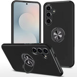 Premium Chief Oil Painted Magnetic Ring Stand Hybrid Case For Samsung S25 FE - Black