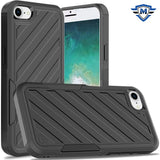 Metkase Noble Lined Shockproof Dual Layer Hybrid Case For iPhone 16E/SE4 (2025) - Black/Black