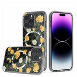 Premium Beautiful Floral Shockproof Transparent Hybrid Case Design For iPhone 13 / 14 - H