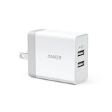 Anker Powerport 24W 2-Port USB-A Wall Charger - White