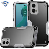 Metkase Exquisite Tough Shockproof Hybrid Case In Slide-Out Package For Motorola Moto G 5G 2024 - Black/Grey