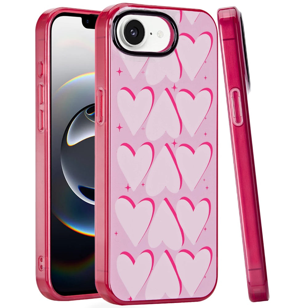 Premium Double Layer Design IMD TPU Case For iPhone 16E/SE4 (2025) - Big Hearts