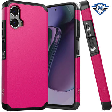 Metkase (Original Series) Tough Strong Shockproof Hybrid Case In Slide-Out Package For Motorola Moto G Stylus 5G 2024 - Hot Pink