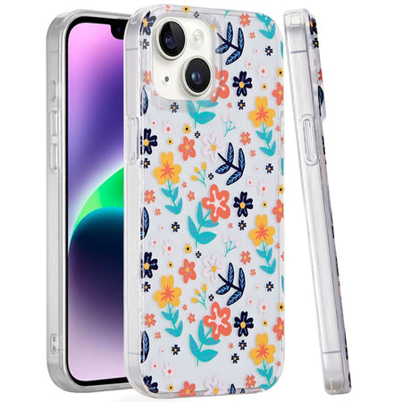 Premium Double Layer Design IMD TPU Case  For iPhone 13/14 - Colorful Floral