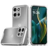 Premium Colored Shockproof Transparent Hard PC TPU Hybrid Case Cover For Moto G Stylus 5G 2025 - Clear/Clear
