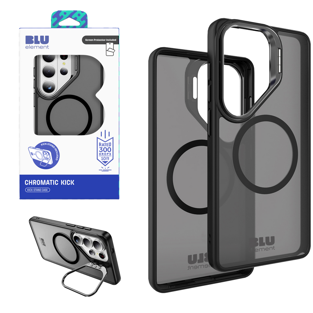 Blu Element Chromatic Kick Case W/ Magnets And Screen Protector For Samsung Galaxy S26 Ultra - Black
