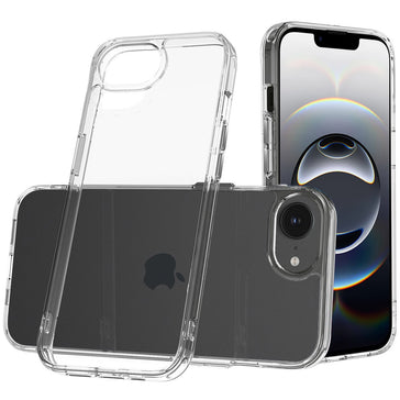 Premium Pure Crystal Transparent Thick 2.0Mm Shockproof Chromed Buttons Case Cover For iPhone 16E / Se4 - Clear