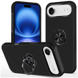Premium Chief Oil Painted Magnetic Ring Stand Hybrid Case For iPhone 17 Air - Black