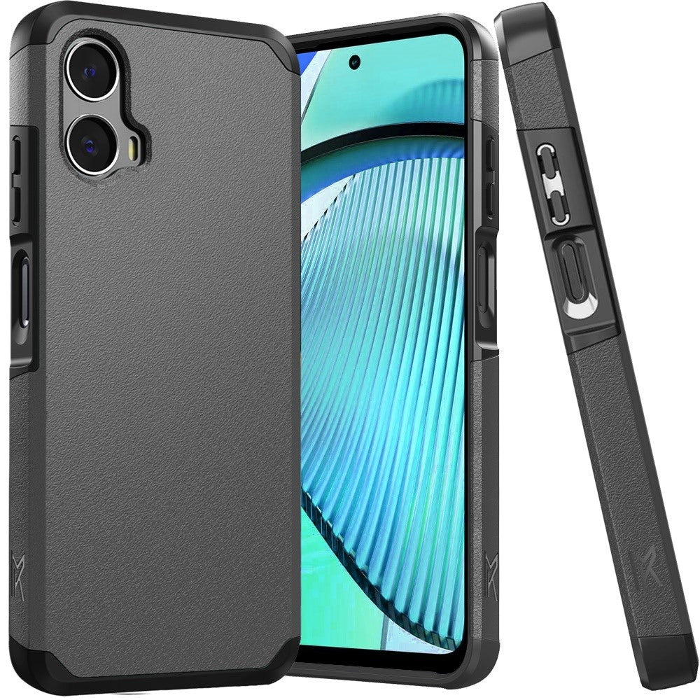 Premium Tough Strong Hybrid (Magnet Mount Friendly) Case Cover For Motorola Moto G Power 5G 2024 - Charcoal Grey