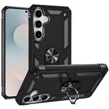 Premium Ring Magnetic Kickstand Hybrid Case Cover For Samsung S25 FE - Black