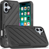 Premium Noble Lined Shockproof Dual Layer Hybrid Case For iPhone 16 Plus 6.7 Inch - Black/Black