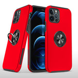 Premium Chief Oil Painted Magnetic Ring Stand Hybrid cover For iPhone 13 / 14 - Red