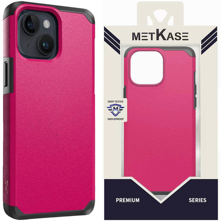 Metkase (Original Series) Tough Strong Shockproof Hybrid Case In Slide-Out Packagefor iPhone 13 / iPhone 14 6.1" - Hot Pink