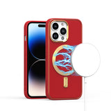 Premium Ultimate Pu Leather Beautiful Hybrid Case For iPhone 13 / 14 - Red