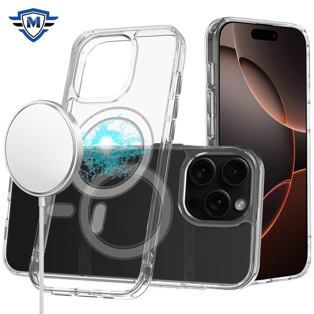 Metkase Thick Transparent [Magnetic Circle] Shockproof Hybrid Case For iPhone 16 Pro Max 6.9 Inch - Clear